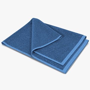 3d towel 4 blue fur model