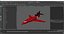 Business Jet Dassault Falcon 900 Red No Chassis 3D