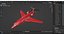 Business Jet Dassault Falcon 900 Red No Chassis 3D