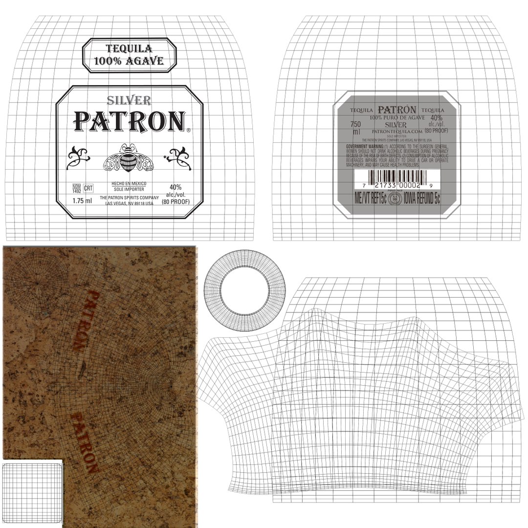 patron tequila bottle pbr 3D model https://p.turbosquid.com/ts-thumb/6L/efkFTh/72kwVObU/uvdisplay/png/1602708997/1920x1080/fit_q87/b43bee6b11091a6e71dc8a20b22974f96dd2e6f4/uvdisplay.jpg