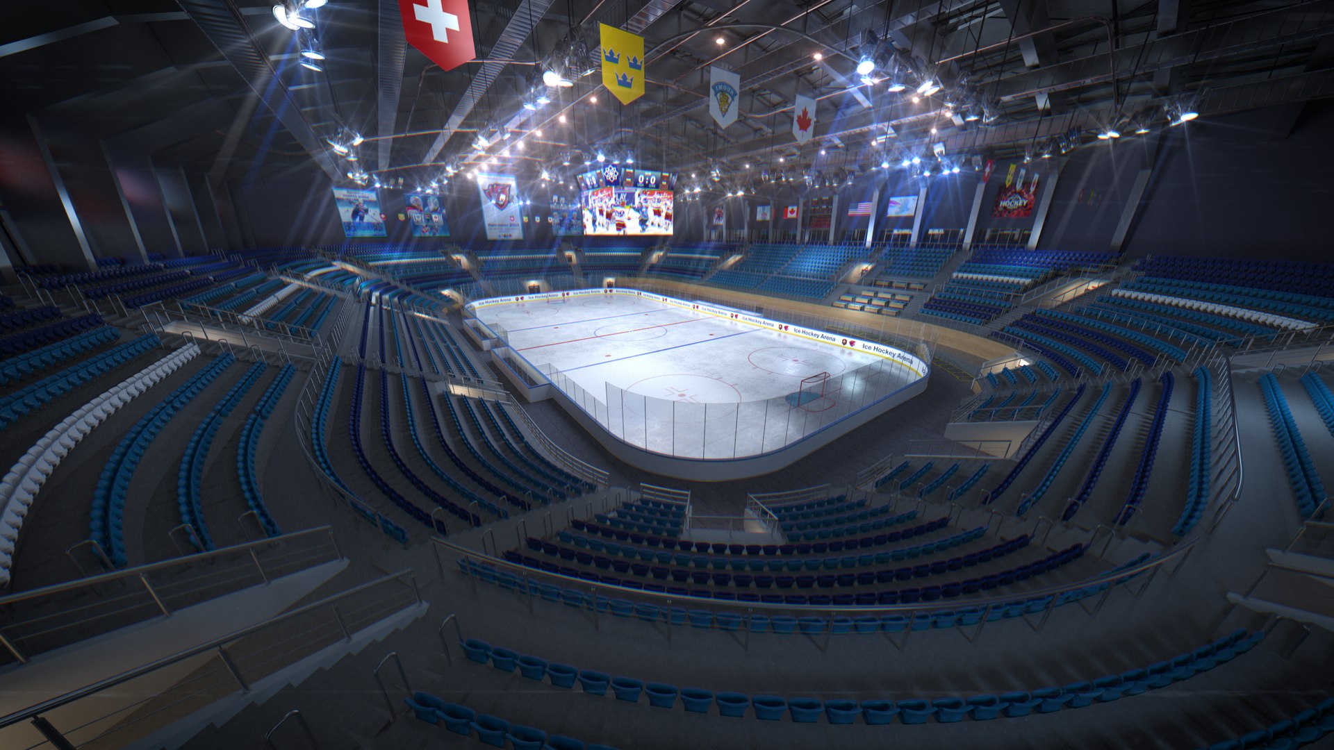 Ice Hockey Arena Stadium 3D Model Model - TurboSquid 2388905