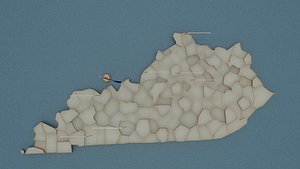 3D kentucky flag model