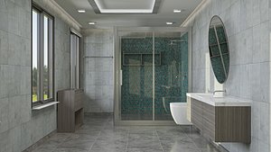 3D bathroom scene model