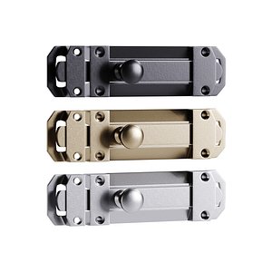 3D Brass Slide Bolt Door Latch model