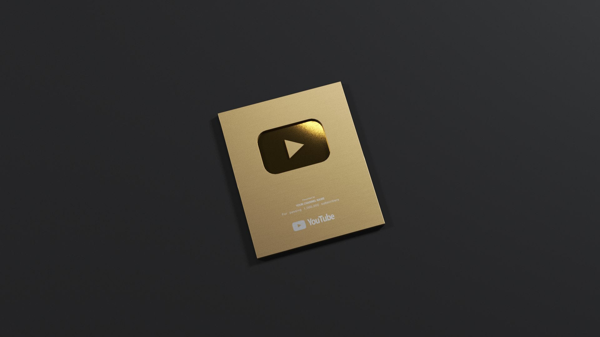 3D YouTube Gold Play Button TurboSquid 1964780