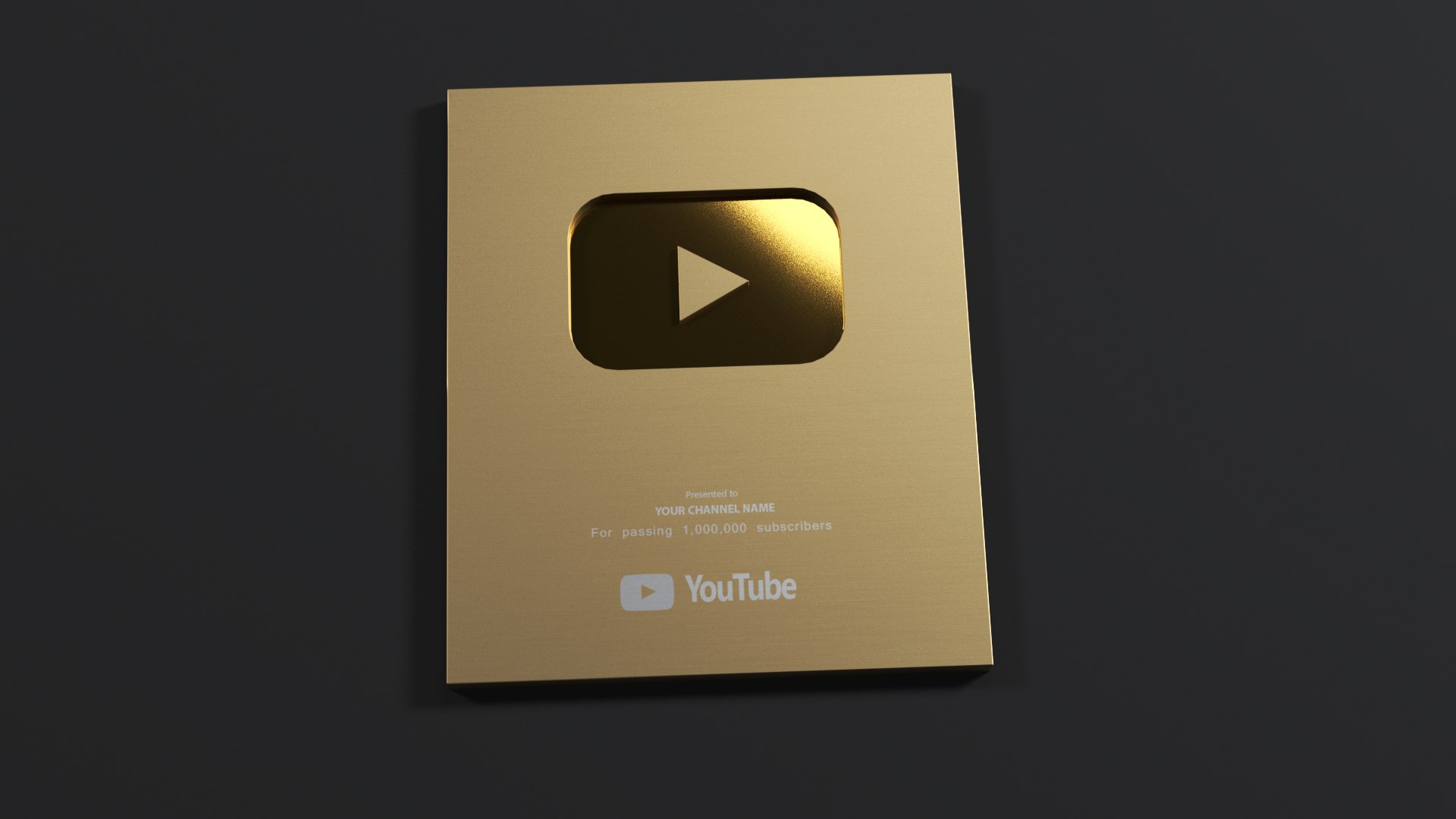 3d Youtube Gold Play Button Turbosquid 1964780
