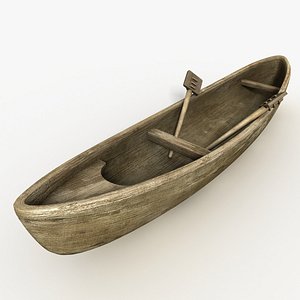 houri boat canoe 3d obj