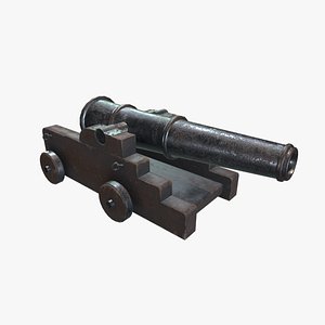 3D model Medieval Cannon 04 Old