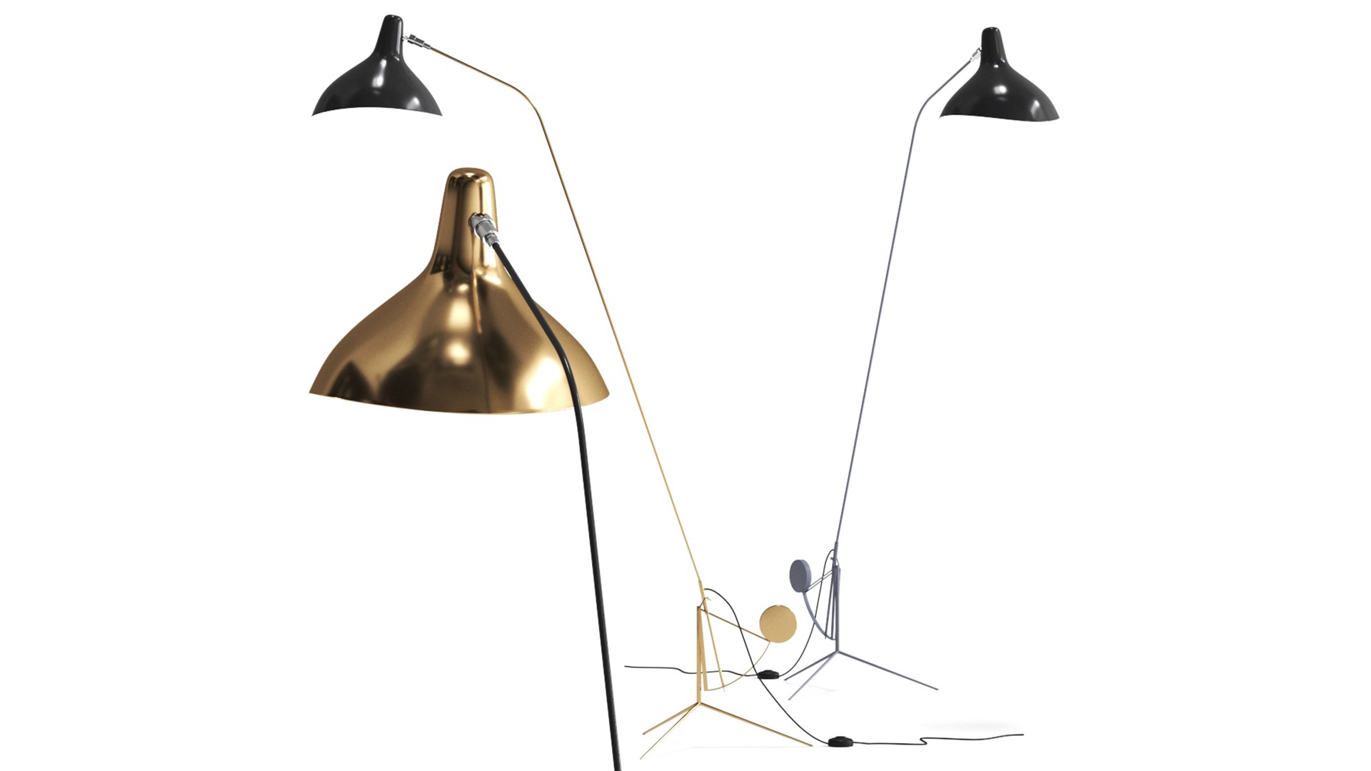 3D MANTIS BS1 GR-BL Floor Lamp By DCW Editions Model - TurboSquid 1905258