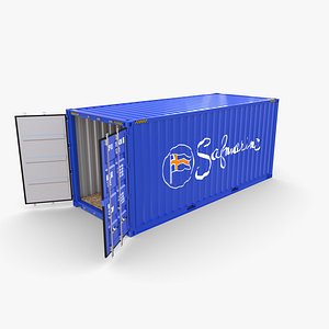 20ft Shipping Container Safmarine v2 3D model