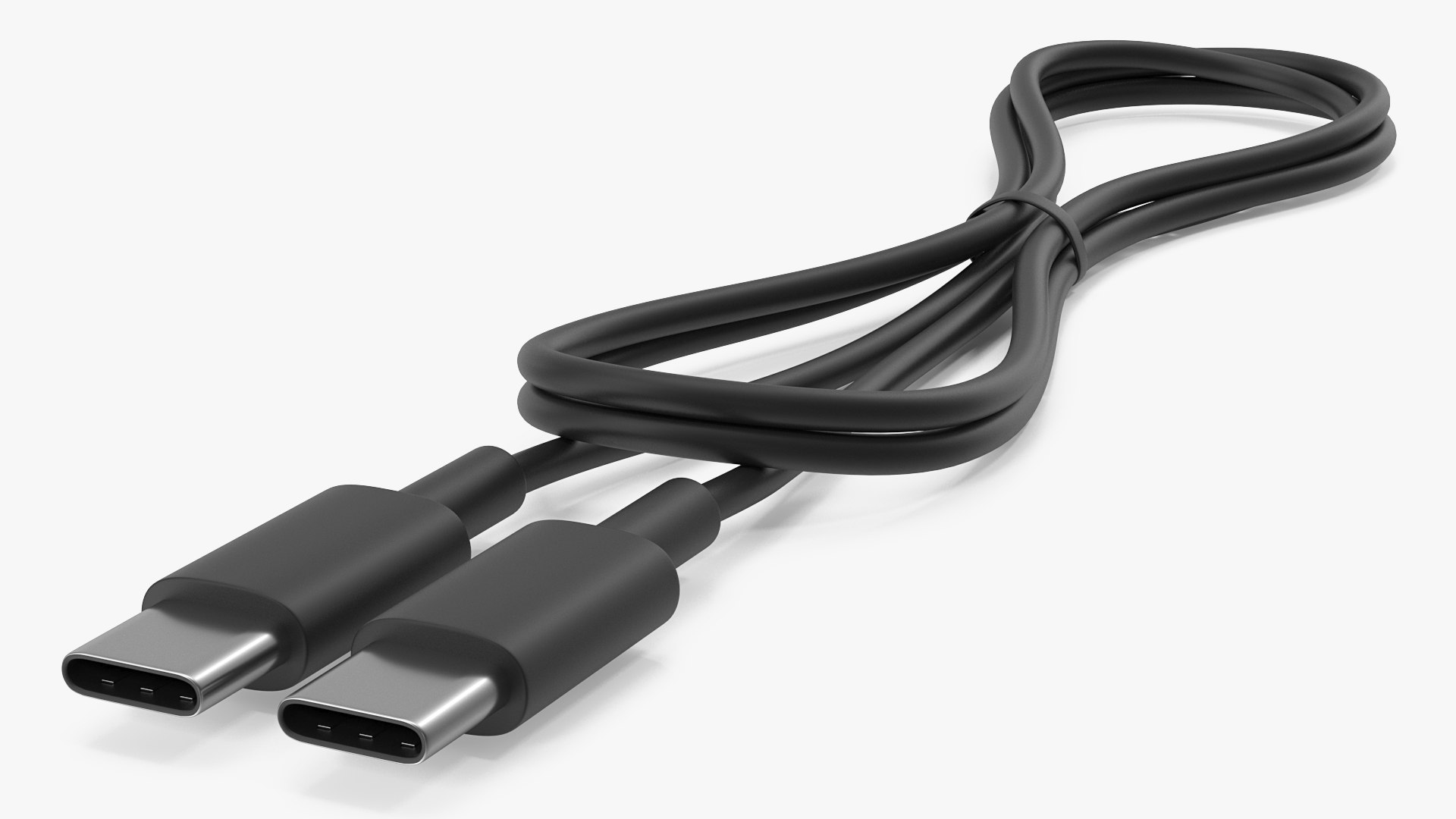 USB C Cable Double sided Black 3D Model in Other 3DExport