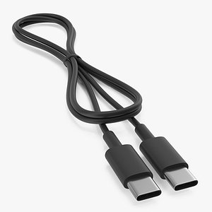 usb type-c cable folded 3D model