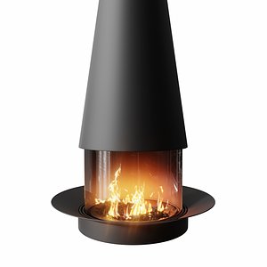 3D photorealistic fireplace corona animation model