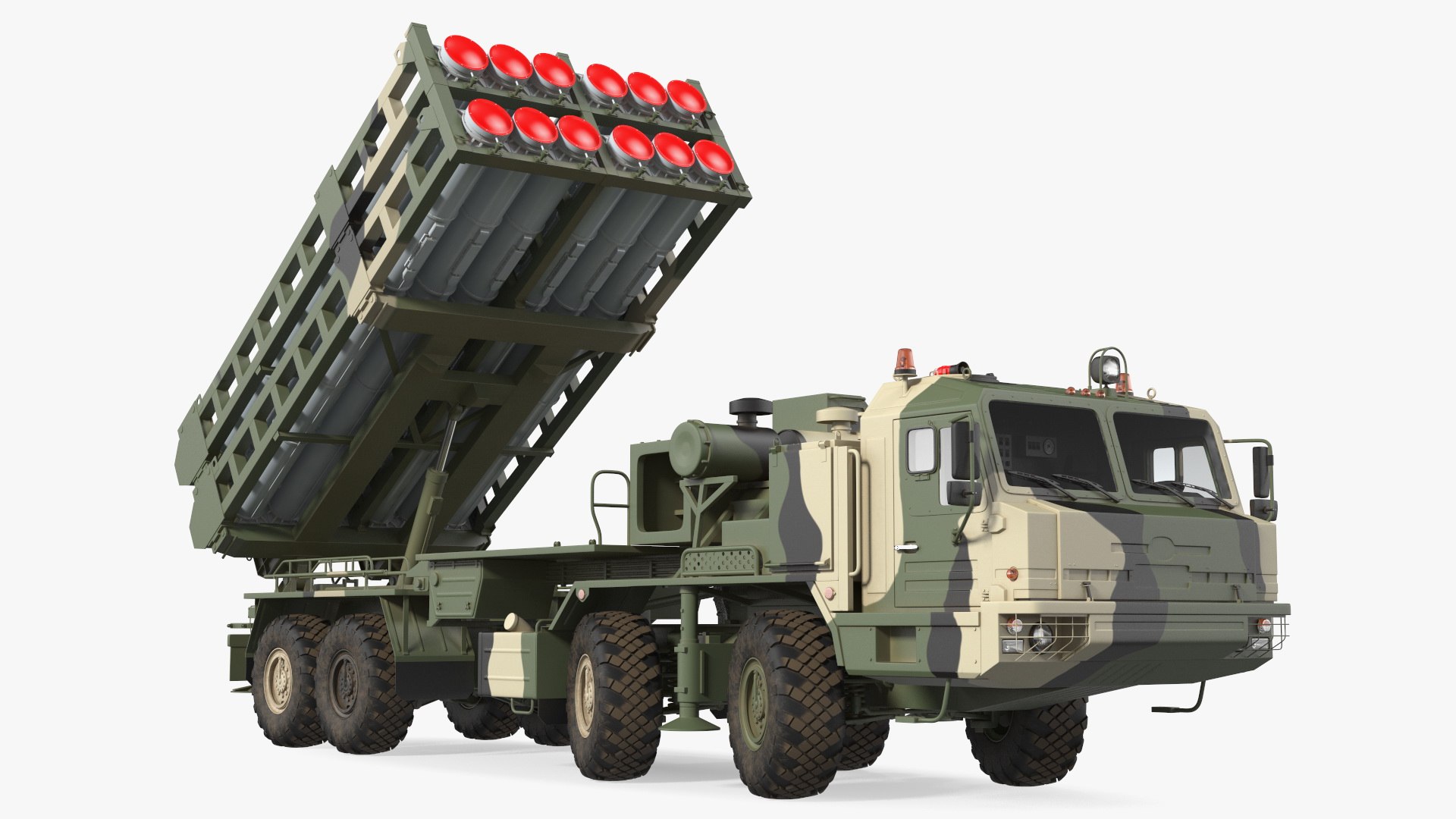 Camouflage Vityaz S 350E 50R6 Missile Launcher Rigged 3D model preview