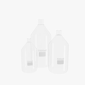 3D tooled neck bottles 3 model
