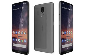 3D Nokia 3 2 Gray Low Poly