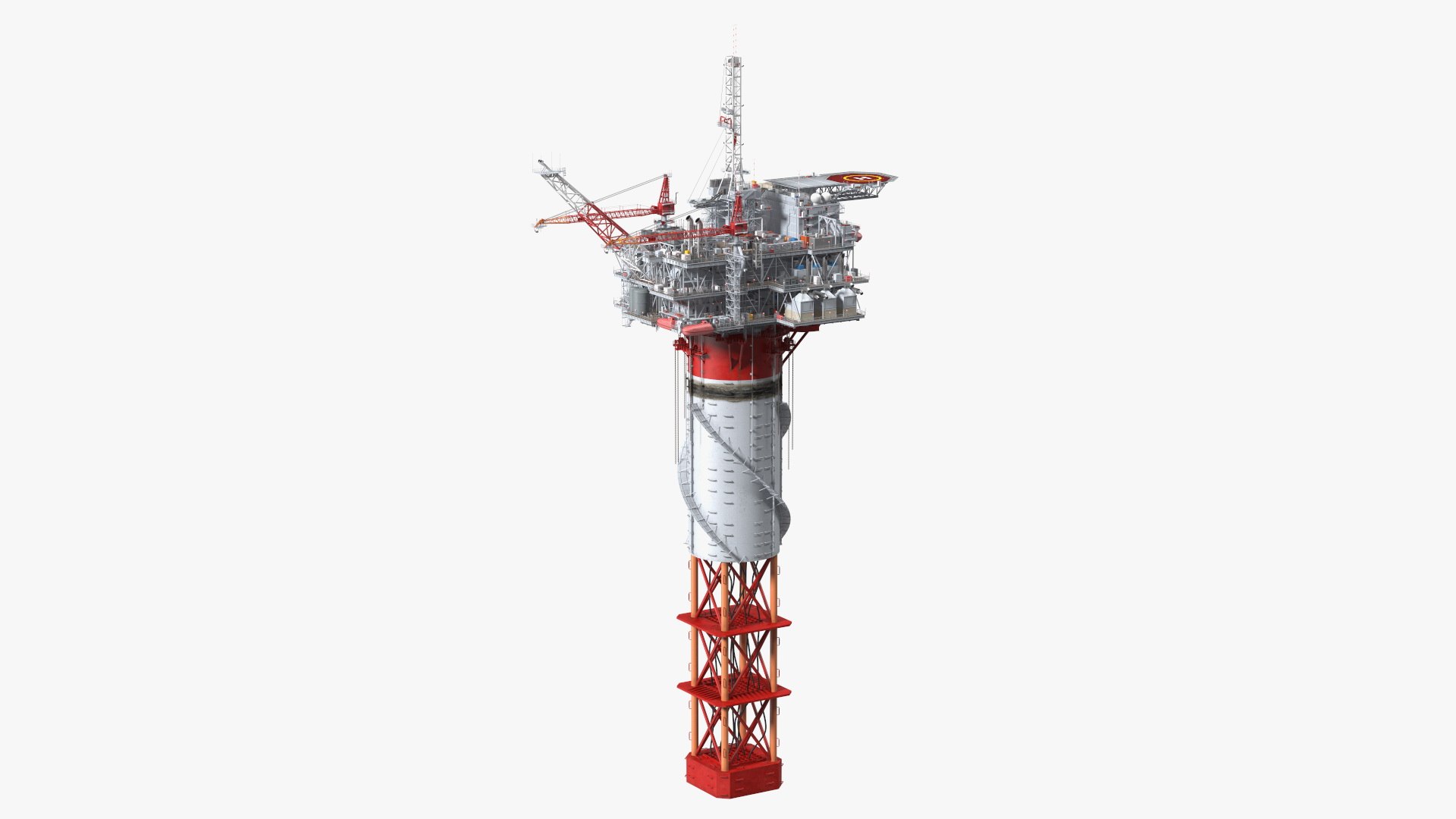 Spar Platform Rigged 3D model preview