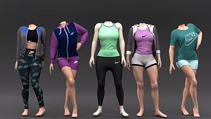 Women Clothing Pack Of 5 3D model