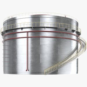 Cylindrical Oil Tank 3D model