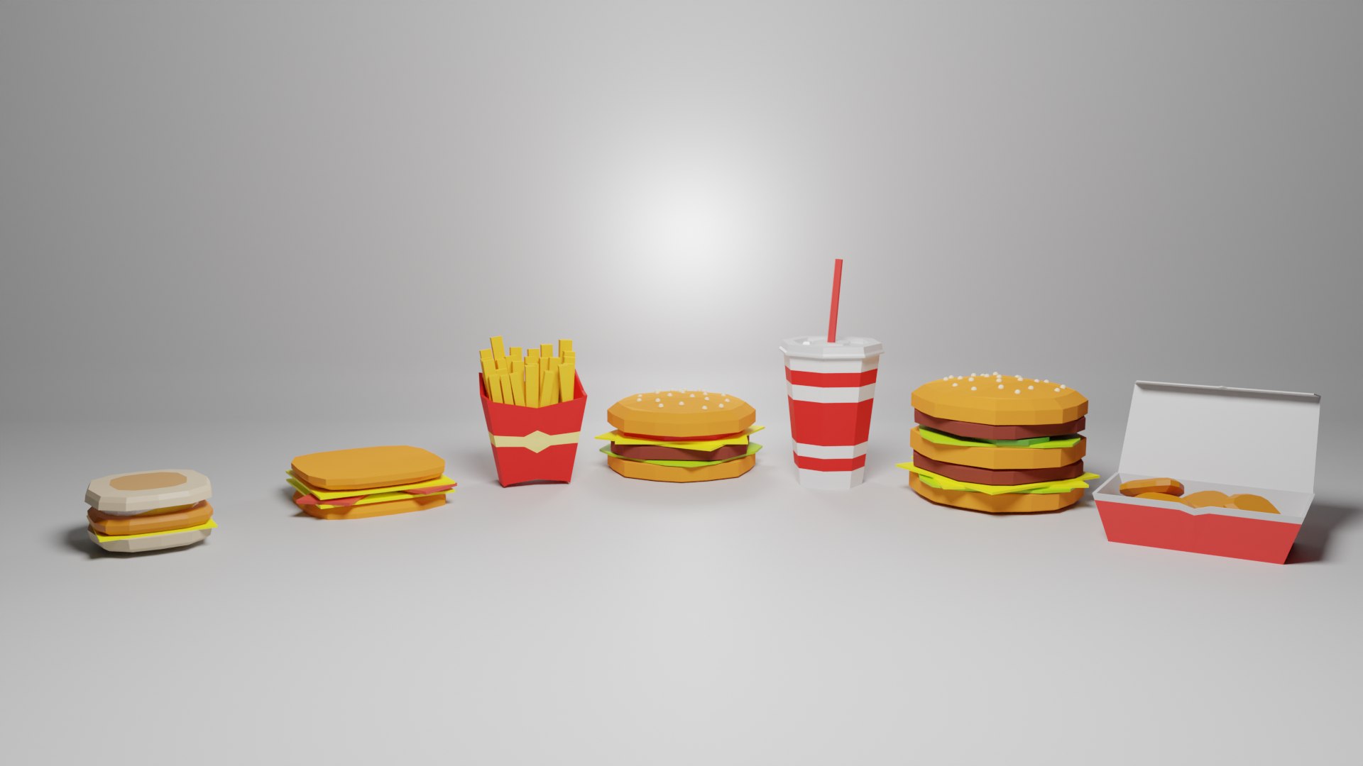 Fast Food Low Poly Model - TurboSquid 1991291