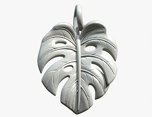 Monstera Leaf Pendant 3D model