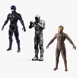 Futuristic Armored Soldiers Collection 3D model