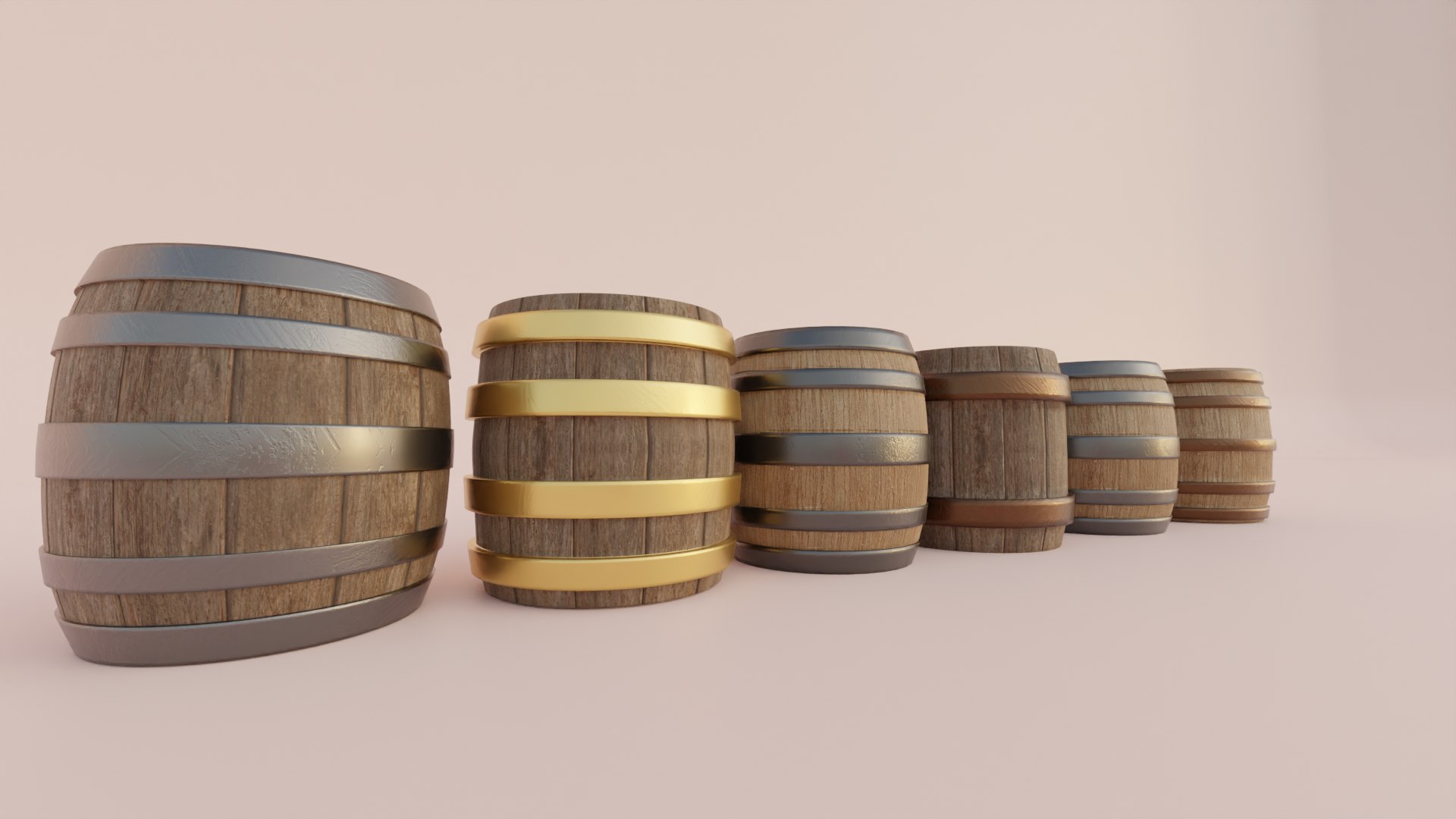 3D Model Barrels Wood - TurboSquid 2128009