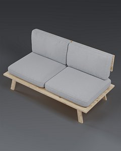 Tama Teak Sofa 3D model