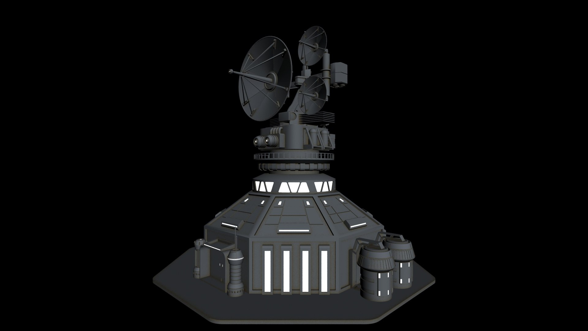 SCI-FI Radar Station 3D Model - TurboSquid 1829925