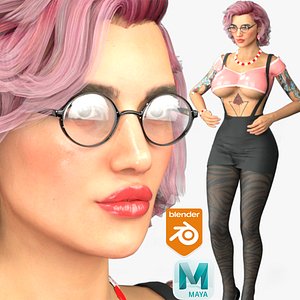 Realistic Rigged Hot And Sexy Girl-Sophie Character