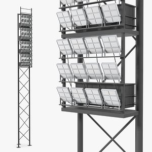 3D stadium lighting poles model