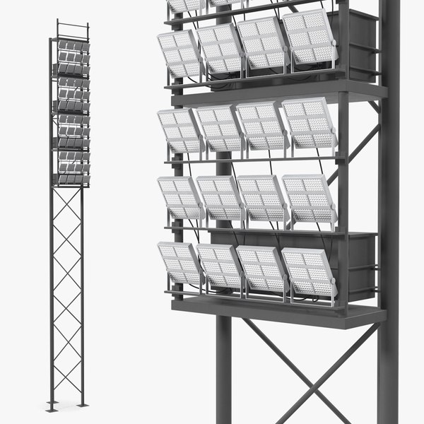 3D stadium lighting poles model