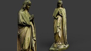 3D cemetery old marble tombstone monument PBR photogrammetry model