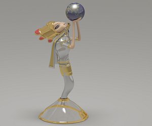 3d alien mayan astronaut model