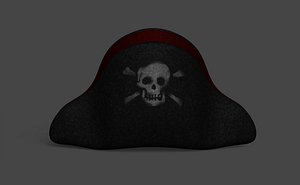 pirate hat white skull model