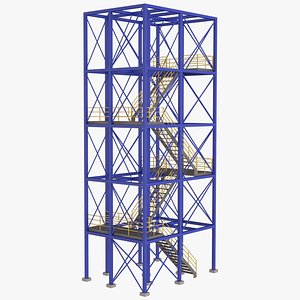 3D industrial stair 2 model