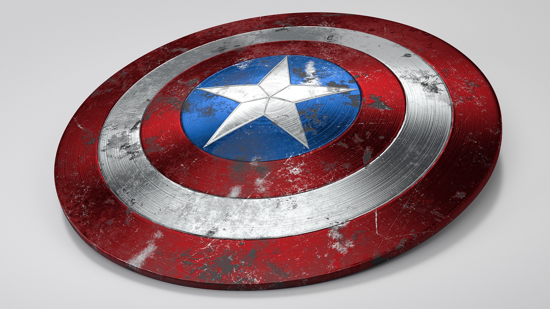 Captain America Damaged Shield 3D model preview