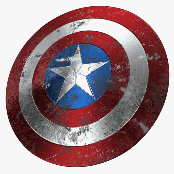 captain america damaged shield 3D
