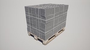 Concrete Block Pallet 3D