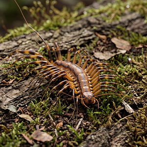 3D Scutigera Coleoptrata Fur Rigged For Maya