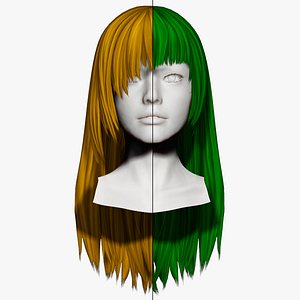 3D model Female Hair - Long Straight style
