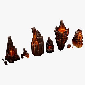 Lava Rocks Volcanic Rocks Set 01 model