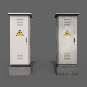 3D PBR Electric Box White V2 model