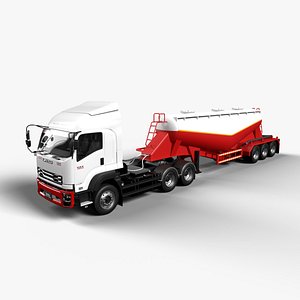 Isuzu GXZ360 Bulk Cement Trailer 3D model