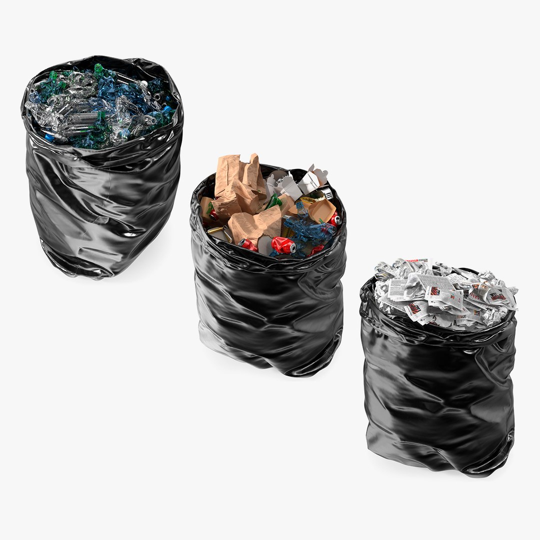 Full Trash Bags Collection 3D model preview