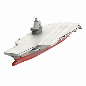 Type 003 Fujian Aircraft Carrier Low-poly