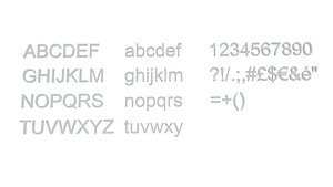 Alphabet letters lowercase and uppercase in Arial font model