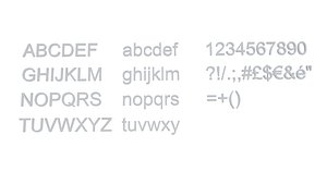 Alphabet letters lowercase and uppercase in Arial font