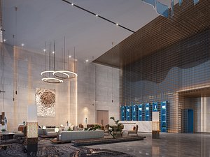Hotel Lobby Interior-A12 3D model