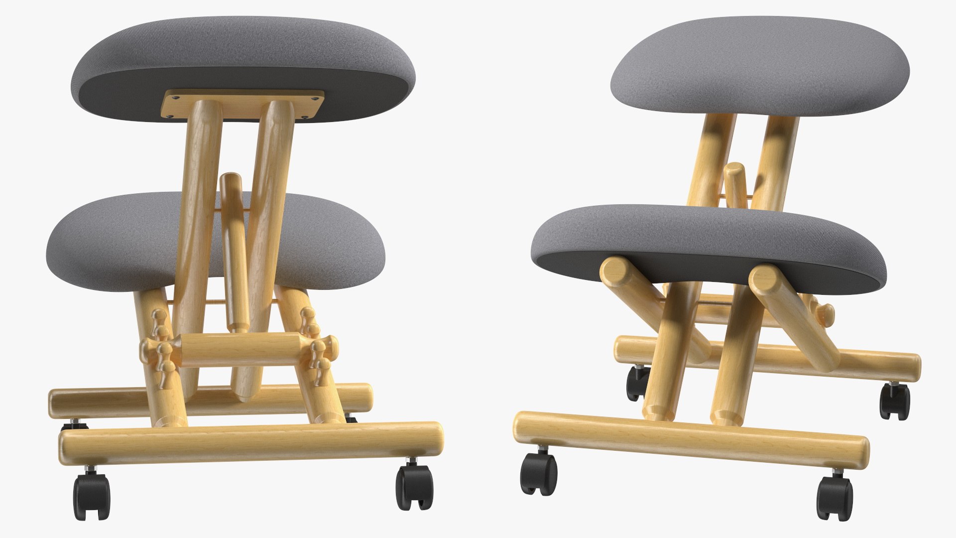 Mobile Wooden Ergonomic Kneeling Chair 3D model TurboSquid 1772259